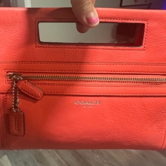 New Coach Coral Colored Clutch Purse - Picture 16 of 16